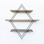 Hanah Home Wr007 Estantería Decorativa de Pared de Madera Nogal y Negro